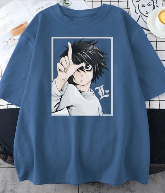 Anime Detective Graphic Tee – Blue